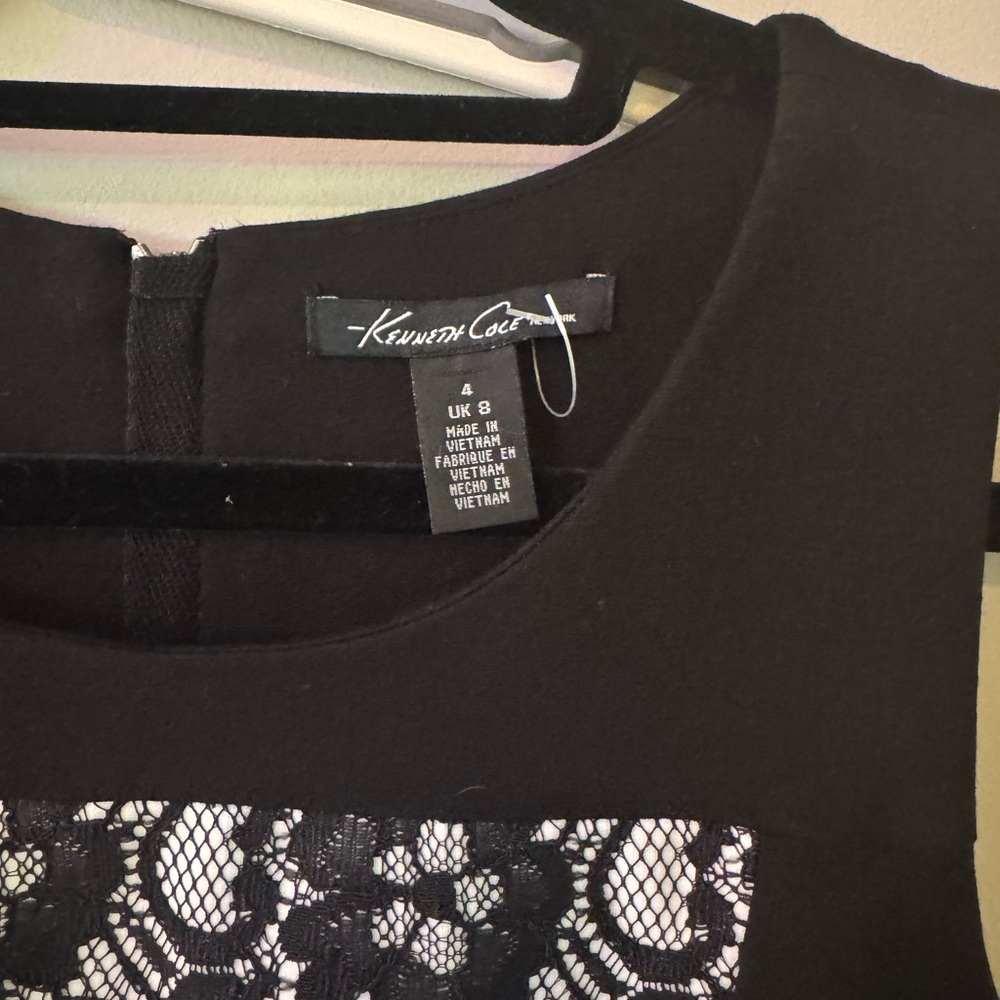 Kenneth Cole Black Dress with Lace Detail